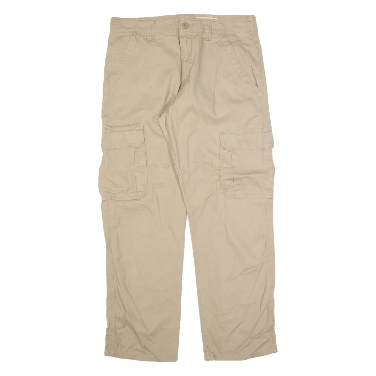 WRANGLER Cargo Mens Trousers Beige Relaxed Straight W32 L30