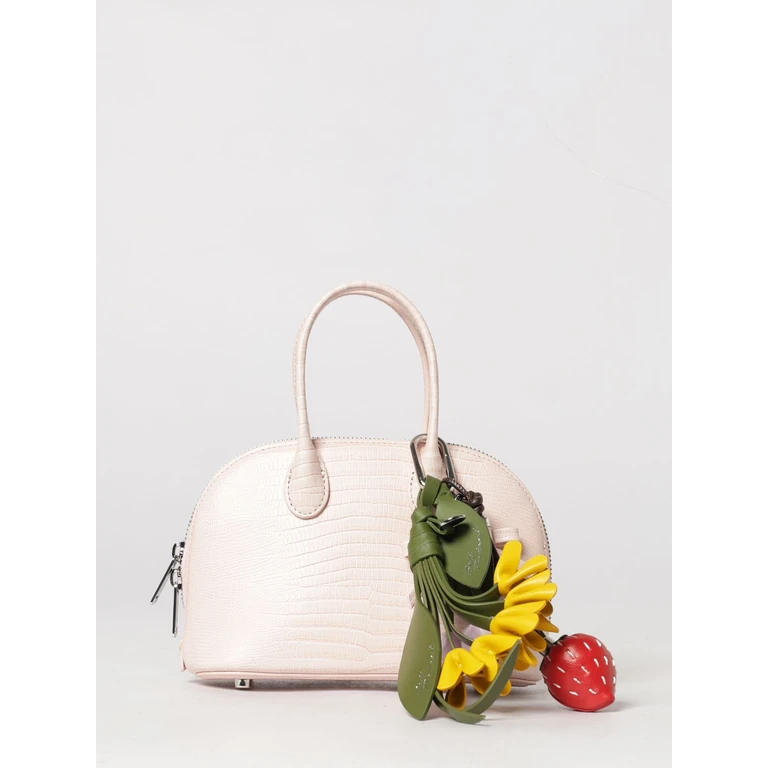 Bovine Leather Mini Handbag with Double Handle and Charm (PF26316APPINK)