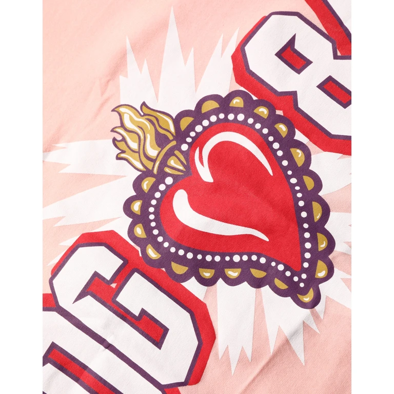 Pink Graphic Print Cotton Crew Neck T-Shirt - Women