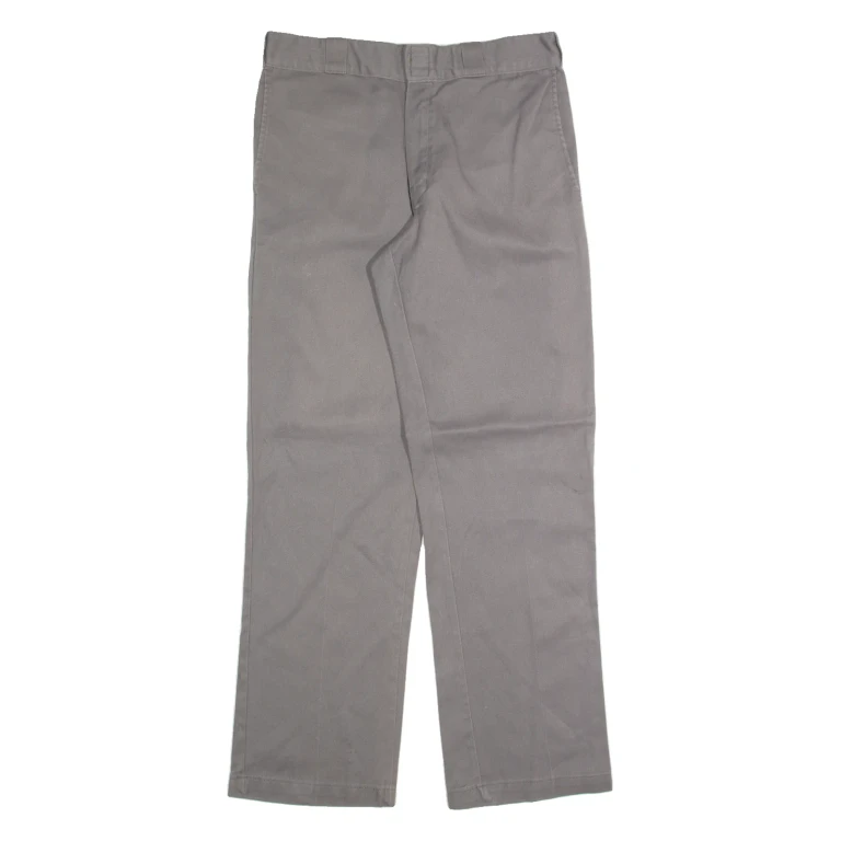 DICKIES Chino Mens Trousers Grey Regular Straight W32 L32