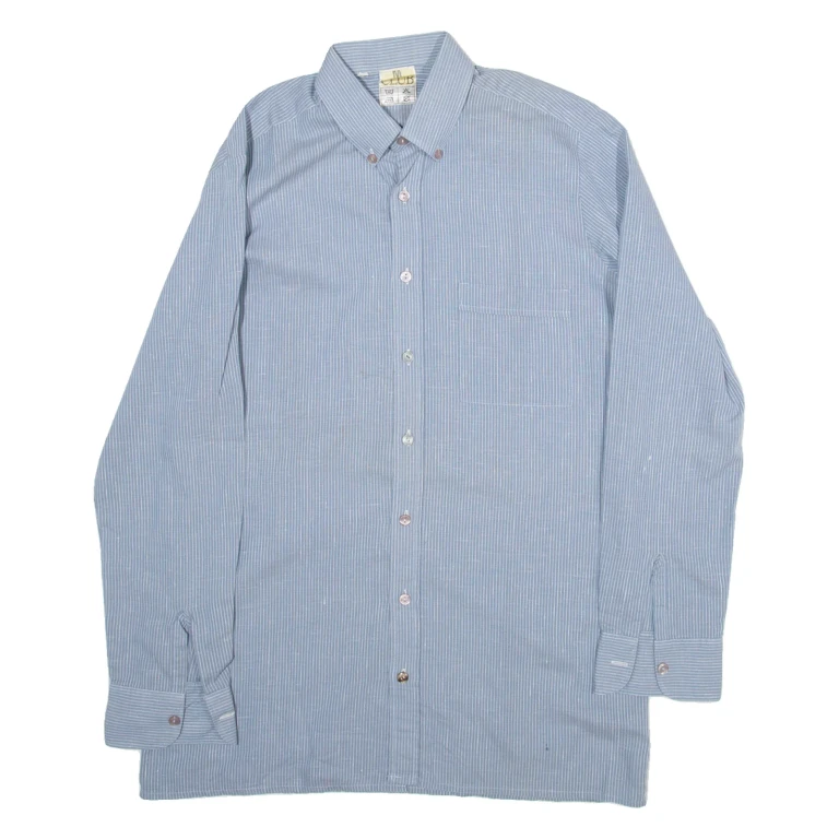 CLUB Mens Shirt Blue Striped Long Sleeve M