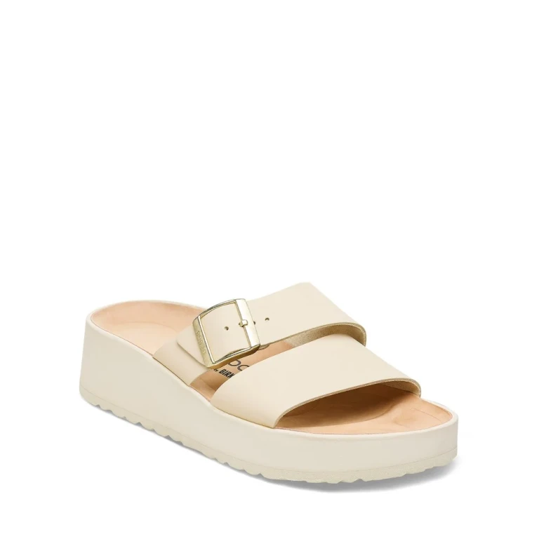 Unisex Almina Natural Leather Ecru