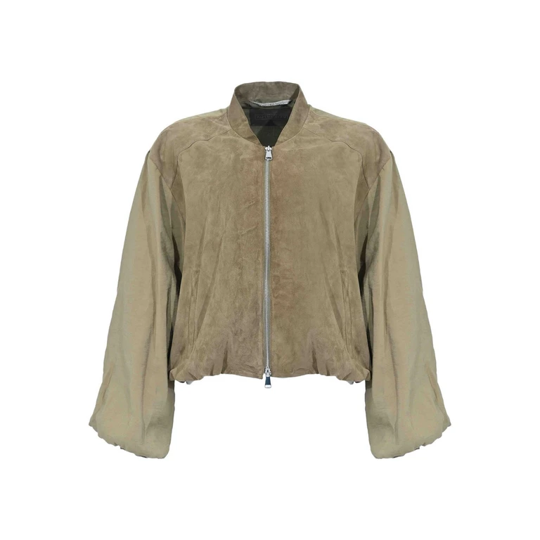 Blouson En Cuir - Vert (ELLAMIX037)