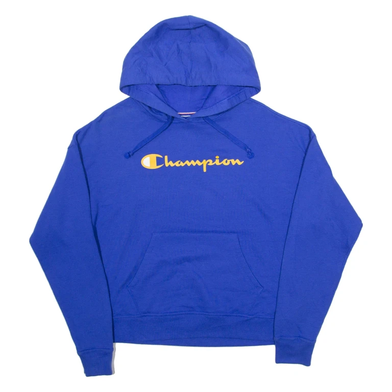CHAMPION Mens Blue Hoodie S
