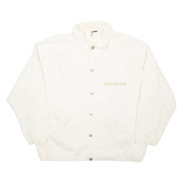 CROSS COLOURS Mens Denim Jacket Beige L