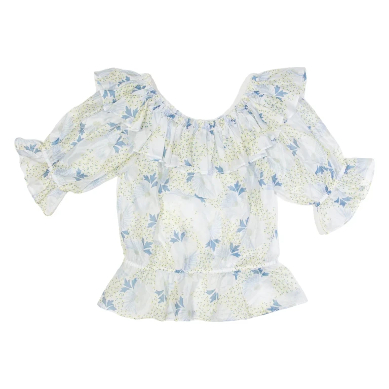 TED BAKER Womens Printed Top Cream Floral S