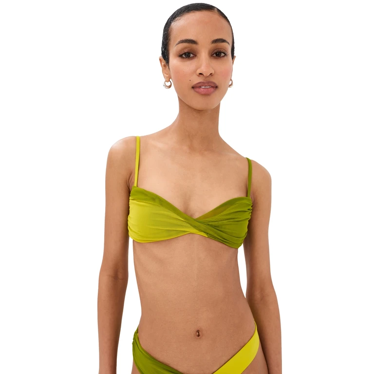 STAUD La Mer Bikini Top Citron/Pesto M