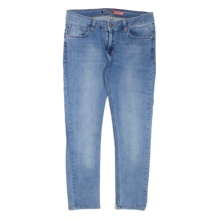 HILFIGER DENIM Womens Jeans Blue Regular Skinny Stone Wash W32 L27