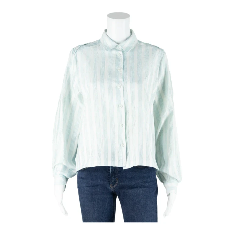 SERGIO DI LAURENTI Womens Printed Shirt Blue Collared 90s Striped M