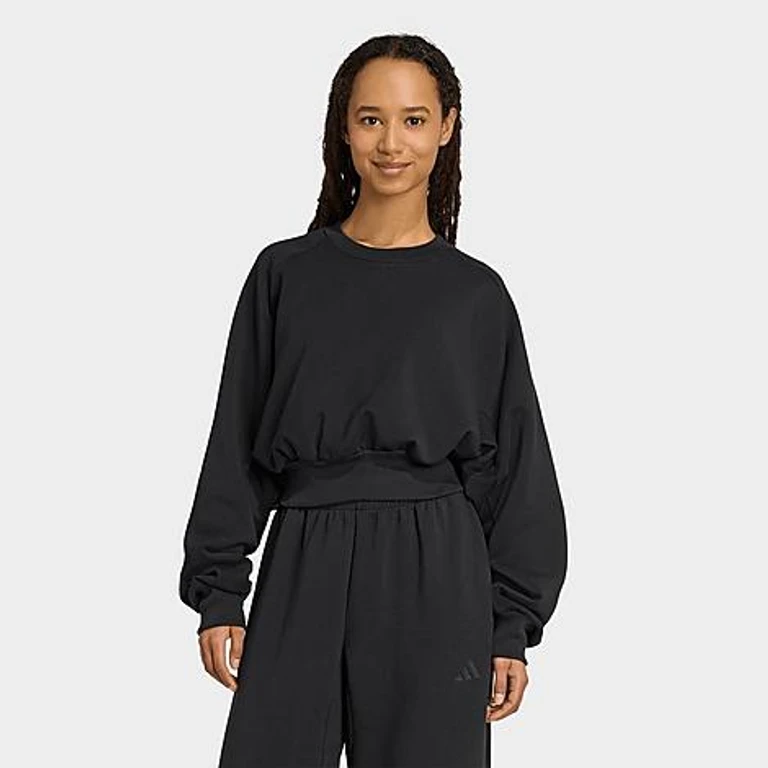 adidas Women's Sportswear Soft Lux Loose Sweatshirt in Black Size: XS