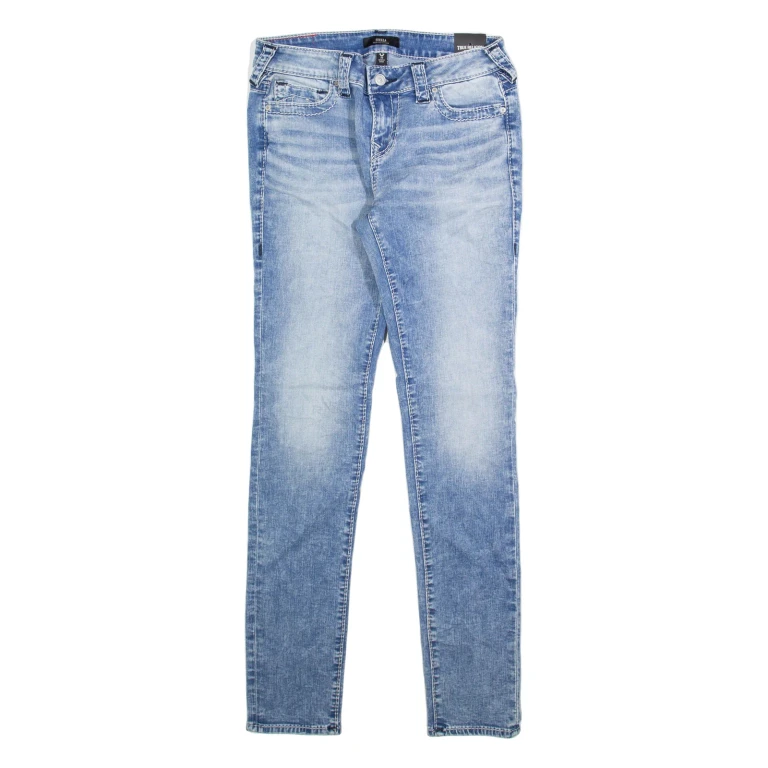 TRUE RELIGION Stella Womens Jeans Blue Slim Skinny Stone Wash W28 L31