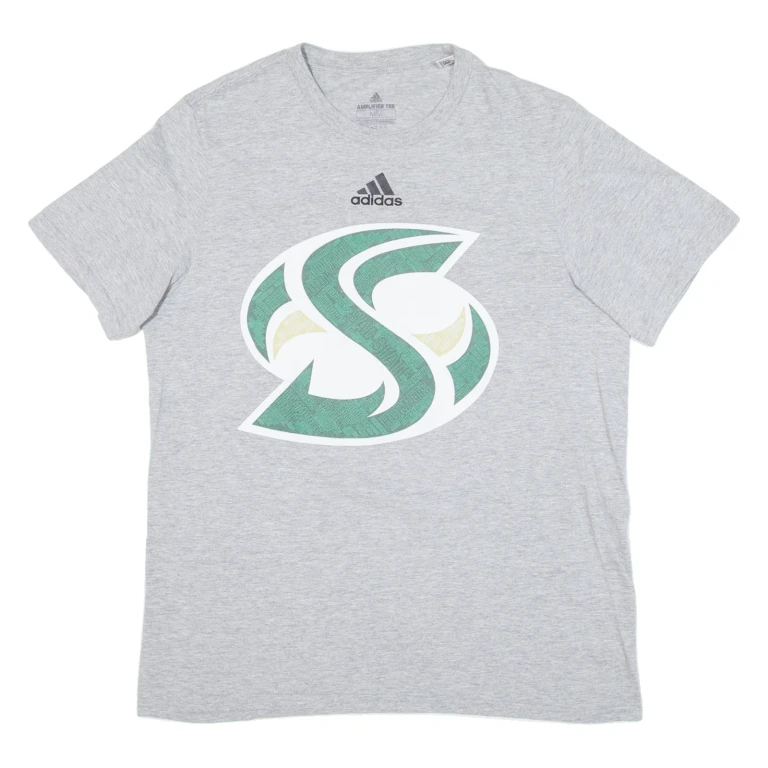 ADIDAS Mens T-Shirt Grey M