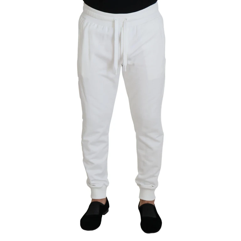 Dolce & Gabbana White Sport Logo Cotton Sweatpants Trousers Pants - Men