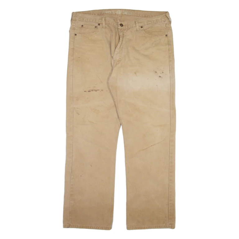 DICKIES Mens Trousers Beige Relaxed Straight W40 L32