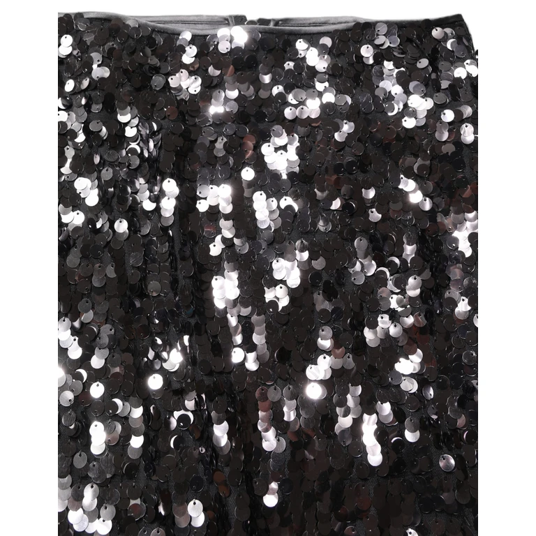 Dolce & Gabbana Brown Sequinned Embellished Pencilcut Skirt Nylon - Women
