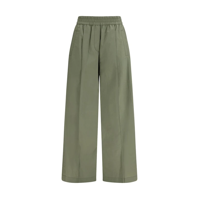 Brunello Cucinelli Bicolor Cotton Casual Pants - Women