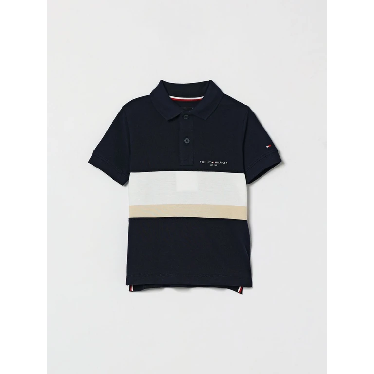 Boy's Striped Cotton Polo Shirt with Embroidered Logo (KB0KB10383C1G)