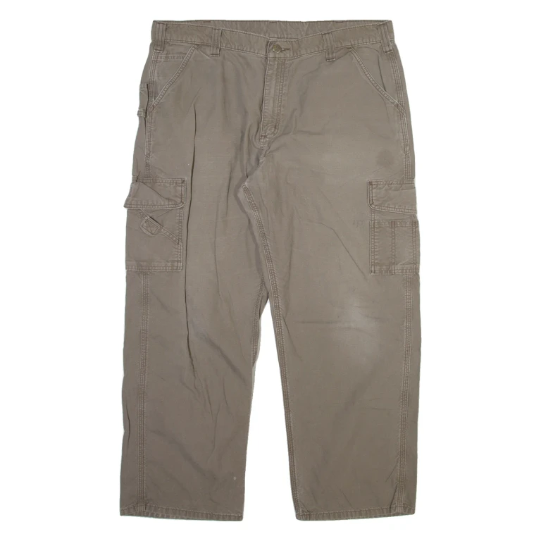 CARHARTT Carpenter Mens Trousers Grey Relaxed Straight W40 L30