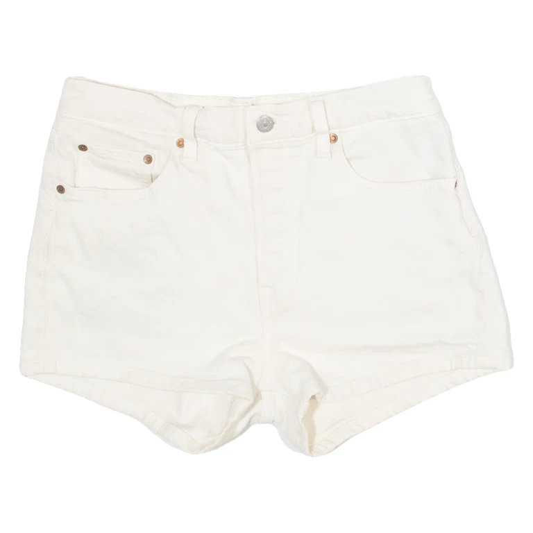 LEVI'S 501 Womens Denim Shorts Cream M W30