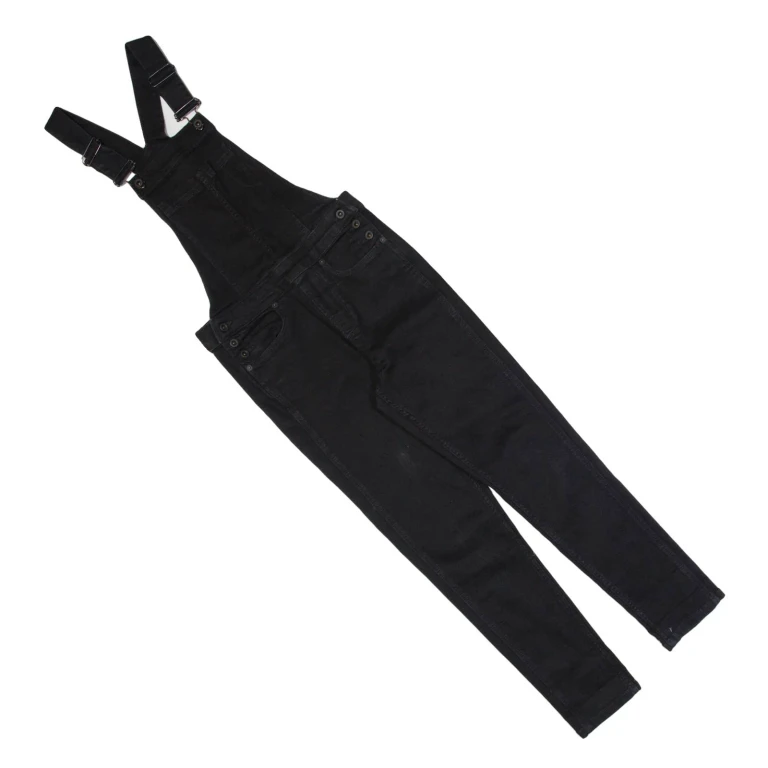 JACK WILLS Womens Dungarees Black Slim Denim UK 4 W26 L28