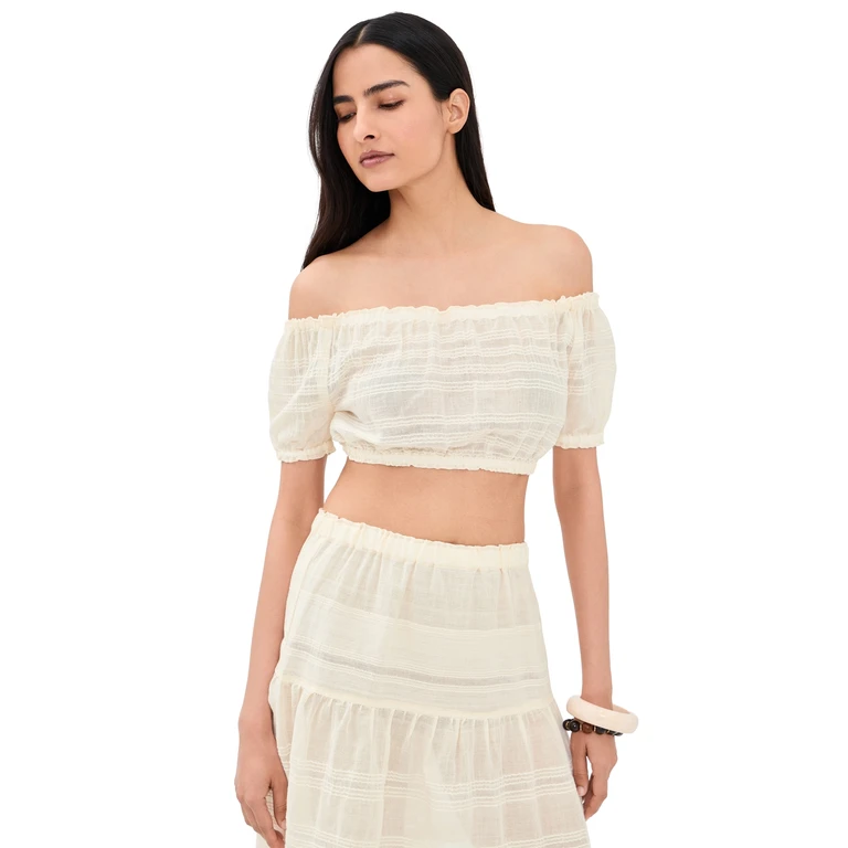 lemlem Sosi Pouf Top Lacee Cream L