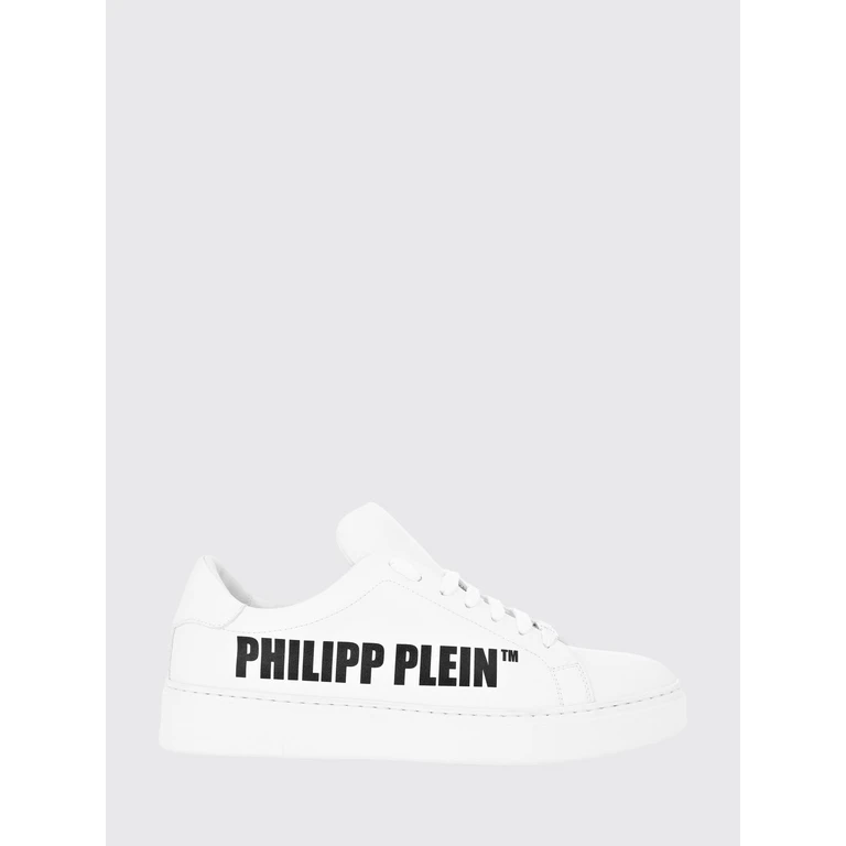 Low-Top Lace-Up Sneakers in Smooth Leather with Printed Logo (UAESMSC4063PLE005N01)