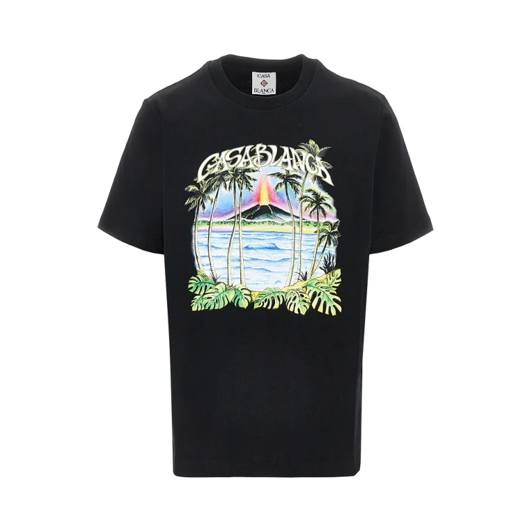 Casablanca Volcano Palm-tree Tropical Print T-shirt