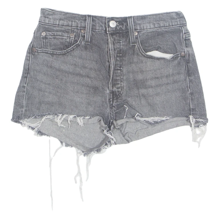 LEVI'S Cut Off 501 Womens Denim Shorts Black Relaxed S W27