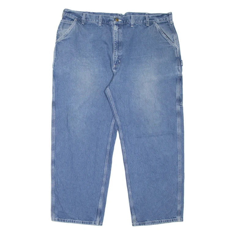 CARHARTT Dungaree Fit Carpenter Workwear Mens Jeans Blue Tapered W46 L30