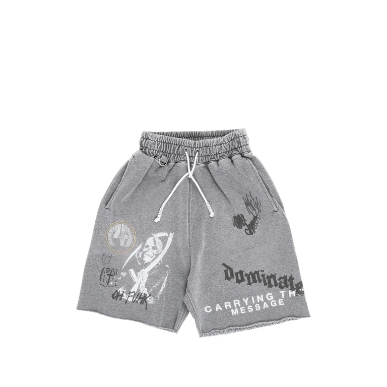Paly Hollywood Graphic-print Raw-edge Shorts
