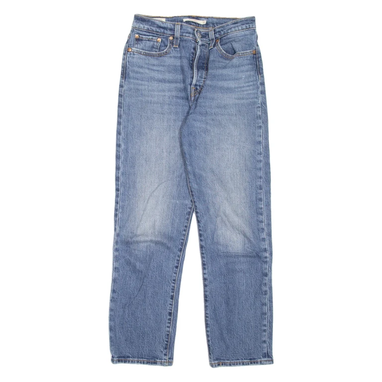 LEVI'S Wedgie BIG E Womens Jeans Blue Regular Straight Stone Wash W26 L28