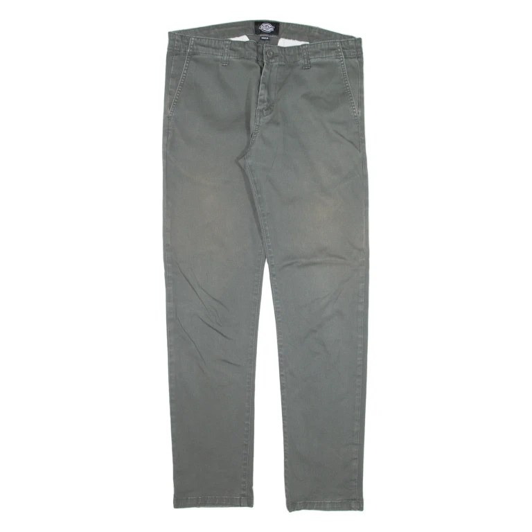 DICKIES Chino Mens Trousers Green Slim Tapered W32 L32
