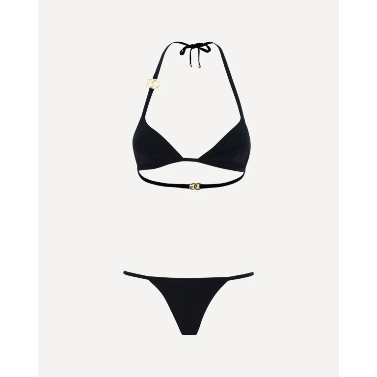 DOLCE & GABBANA Triangle Bikini with gold plaque Female 3