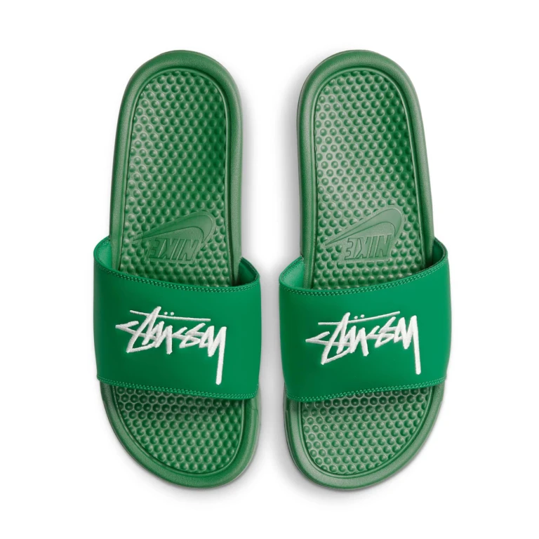 Men's Benassi Slide 'Stussy Pine Green Sail' Slides