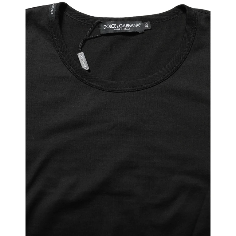 Dolce & Gabbana Black Cotton Round Neck Short Sleeves T-Shirt - Women
