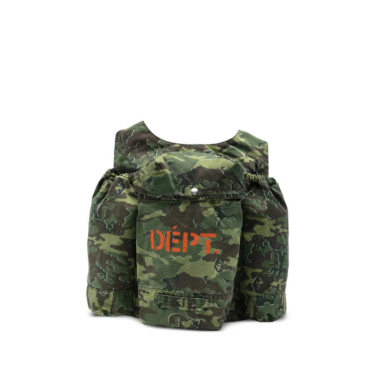 Camouflage-print Vest-style Backpack
