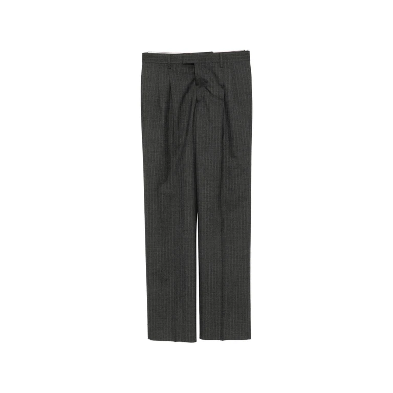 Pinstripe Pleated-design Trousers