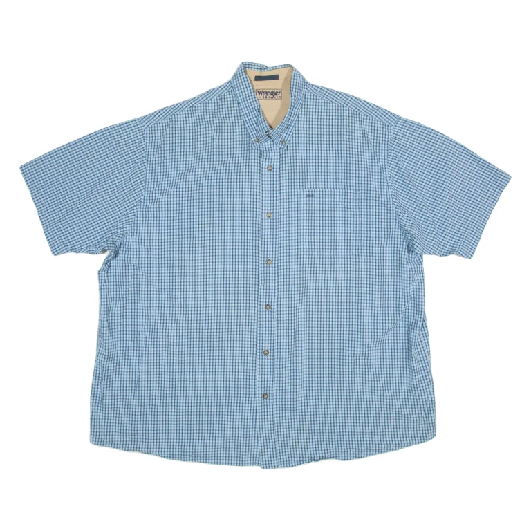 WRANGLER Mens Shirt Blue Check 2XL