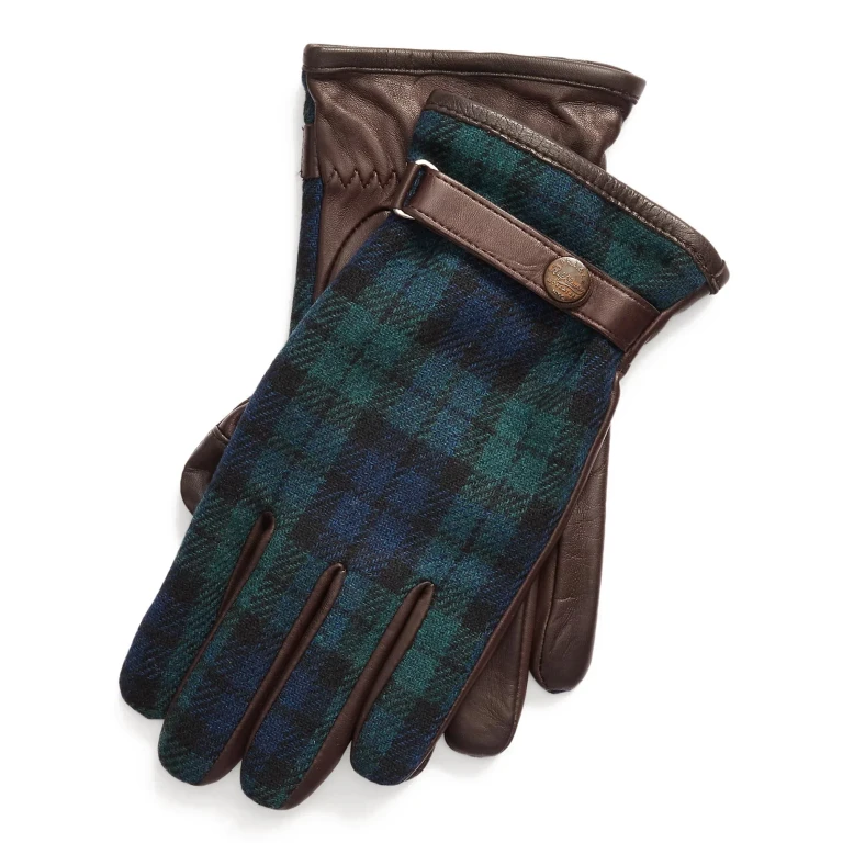 Men's Heritage Tartan & Leather Hybrid Touch Gloves
