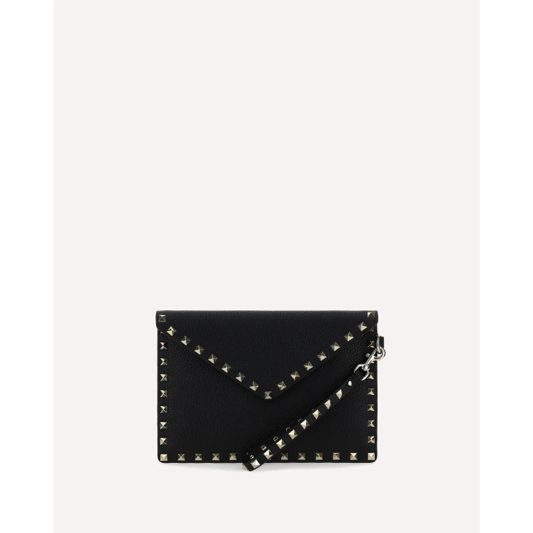 VALENTINO GARAVANI Rockstud Pouch in leather Female UNI