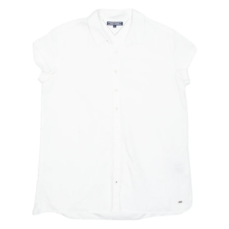TOMMY HILFIGER Womens Plain Shirt White UK 6