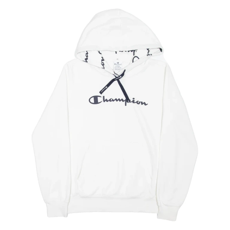 CHAMPION Womens White Hoodie L