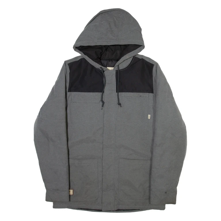 VANS Mens Puffer Jacket Green Nylon Hooded M