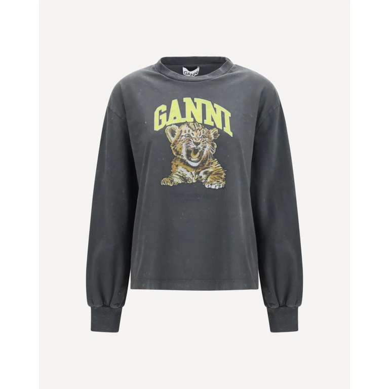 GANNI Long-sleeve tiger-print T-shirt Female XS