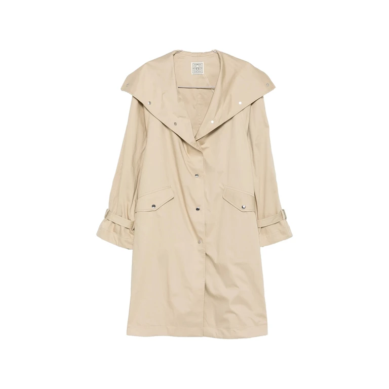 Snap-buttoned Oversized Trench Coat
