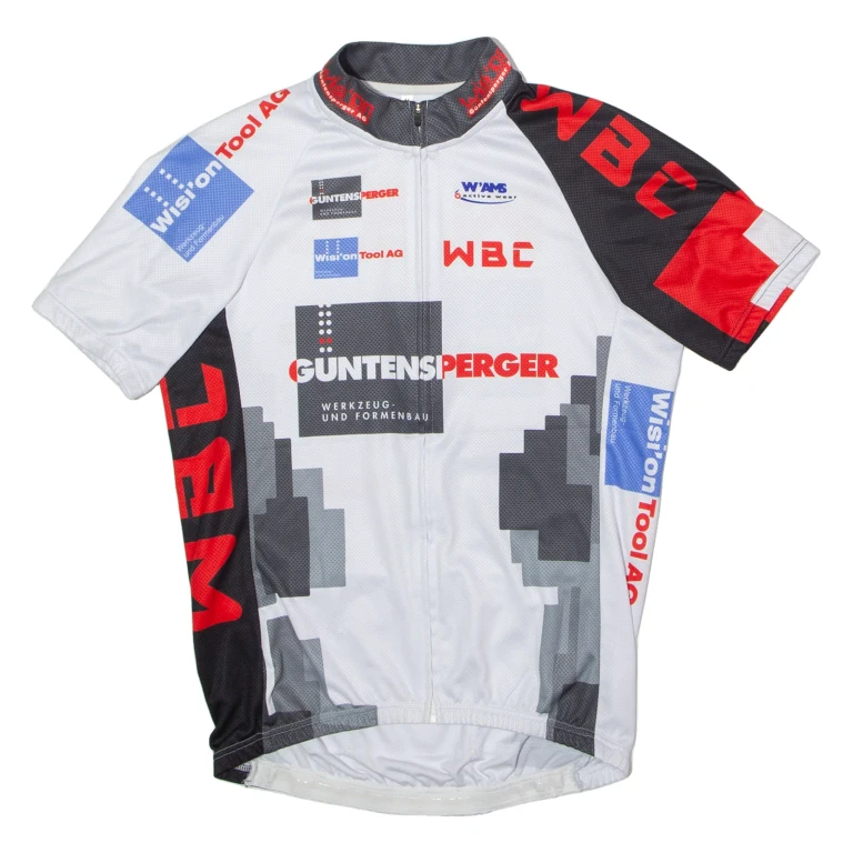 WAMS Full Zip Cycling Mens Jersey White High Neck M