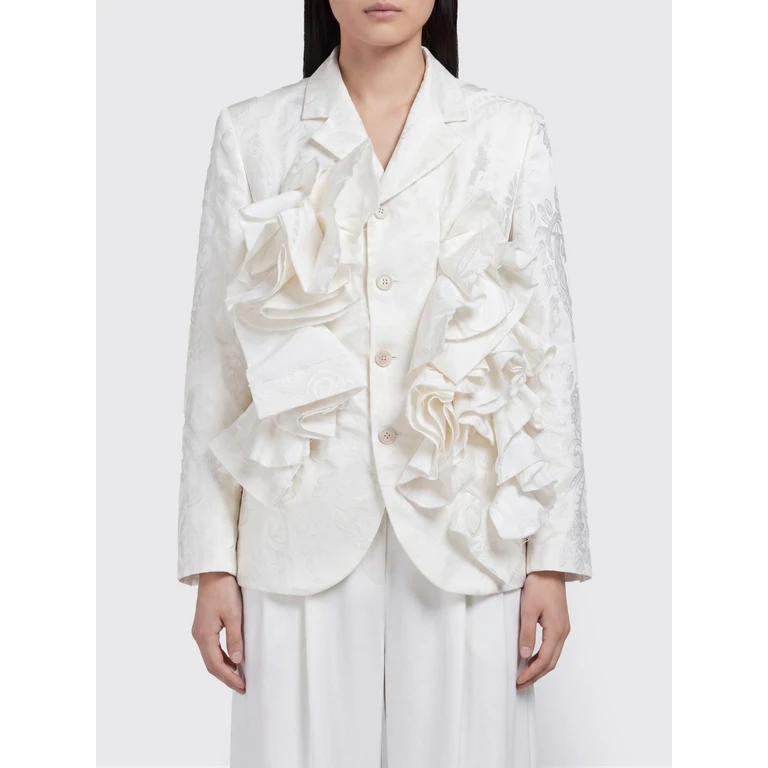 COMME DES GARÇONS Single-Breasted Cropped Blazer with Lapels and Embroidery (GQJ0290511)