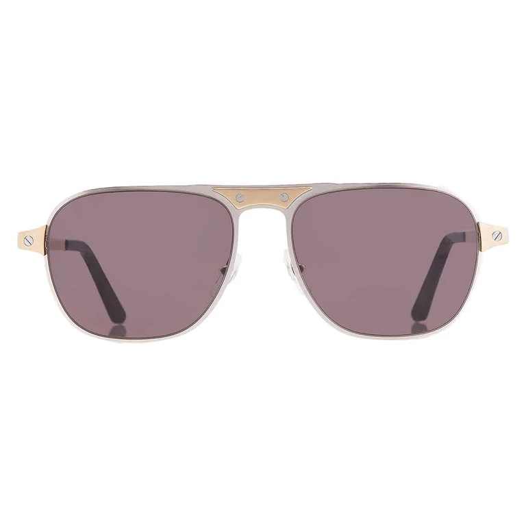 Cartier Santos de Cartier Grey Pilot Mens Sunglasses CT0532S 001 58