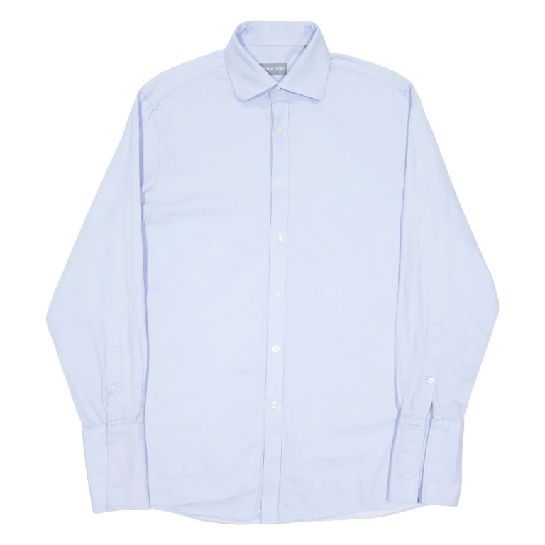 MICHAEL KORS Mens Plain Shirt Blue Long Sleeve M