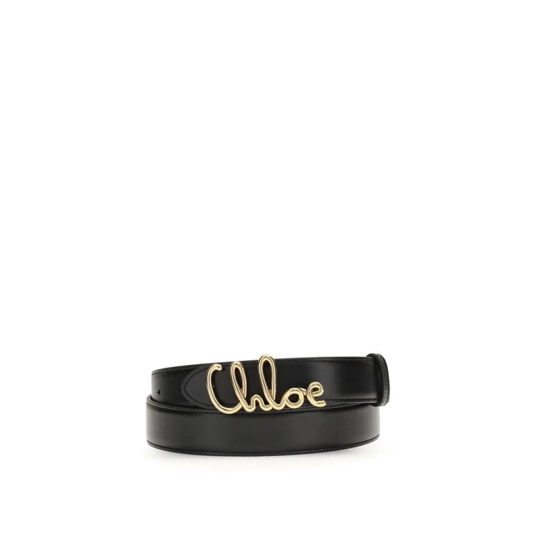 Chloé Black Calf Leather Bos Taurus Belt - Women